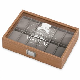 Szkatułka drewniana kuferek na zegarki z grawerem