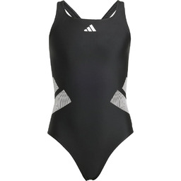 adidas Dziewczynki LOGO C-BACK SWIMSUIT KIDS, Black/White, 11-12