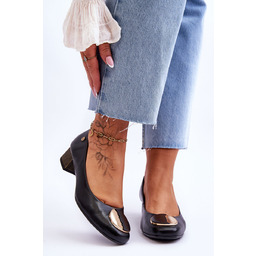 Skórzane Czółenka Na Niskim Obcasie Maciejka 05960-01 Czarne-38