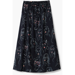Długa spódnica z twarzami