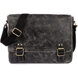 Beltimore torba męska na ramię skórzana duża czarna