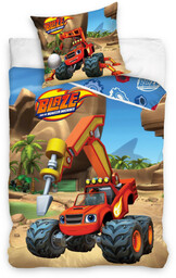 Pościel bawełniana komplet 140x200 + 70x90 monster truck