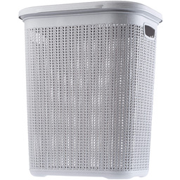 Kosz z pokrywą na pranie Mera 50L jasnoszary