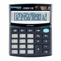 Kalkulator 12 pozycyjny DONAU TECH K-DT4124-01 125x100x27mm czarny