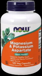 Suplement diety, NOW FOODS Magnesium & Potassium Aspartate