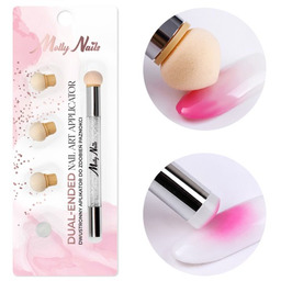 WYPRZEDAŻ 58 Dwustronny pędzel gąbka MollyNails do ombre
