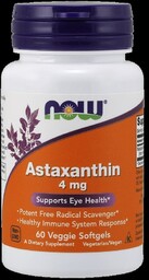 NOW FOODS Astaxanthin 4mg, 60vsgls. - Astaksantyna