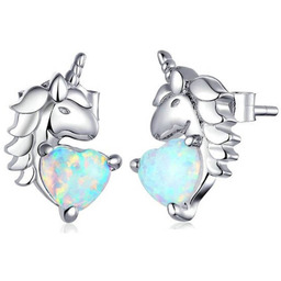 KOLCZYKI srebrne JEDNOROŻEC srebro 925 UNICORN sztyft