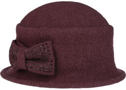 Kapelusz z Sukna Welnianego Manja by Seeberger, bordowy,