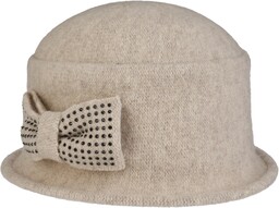 Kapelusz z Sukna Welnianego Manja by Seeberger, jasnobeżowy,