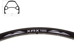 Obręcz XMX 28"-29" DISC 32-otworów czarna nitowana