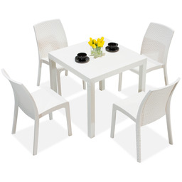 Komplet mebli technorattanowych białych Dallas/Virginia 4 Bica