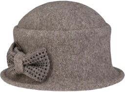 Kapelusz z Sukna Welnianego Manja by Seeberger, szarobrązowy,