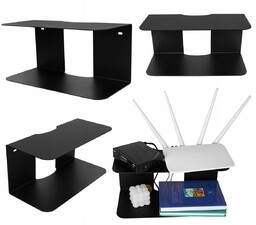 Półka Podwójna Metalowa Wisząca Solidna Router Dekoder Konsola