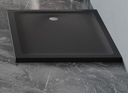 New Trendy Mild Satin Black Brodzik akrylowy prostokątny