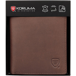 Bardzo mały portfel skórzany męski RFID BLOCK (brązowy)