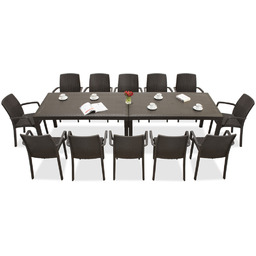 Zestaw obiadowy do ogrodu Houston/Indiana 12 brązowy Bica