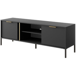 Szafka RTV Lars G antracyt ze złotymi detalami