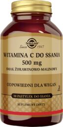 Solgar Witamina C 500 mg, smak żurawinowo-malinowy, 90