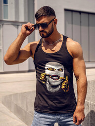 Czarna koszulka tank top bokserka z nadrukiem Bolf