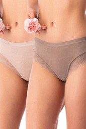 Figi damskie bawełniane (2 pack) w kolorach ziemi