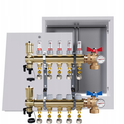 Rozdzielacz Do Podłogówki 5 Obwody Zawory Termometr Skrzynka