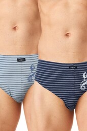 Slipy męskie klasyczne (2 pack) w morskiej kolorystyce