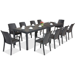 Zestaw obiadowy do ogrodu Houston/Indiana 10 antracytowy Bica