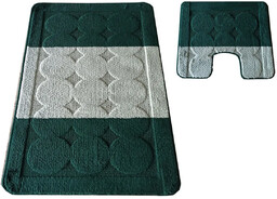 Profeos Komplet zielonych nowoczesnych dywaników do łazienki A1-R08