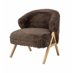 Bloomingville CAMINO Fotel Tapicerowany Boucle / Brązowy