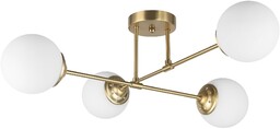 LAMPA WISZĄCA SUFITOWA ŻYRANDOL NOWOCZESNA ZŁOTO SZCZOTKOWANE BIAŁE