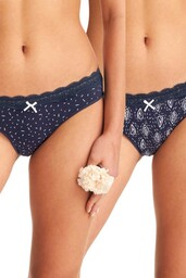 Figi damskie mini bikini (2 pack) z delikatną