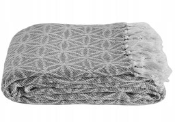Koc pled narzuta 150x200 hand-made boho geometryczna 100%
