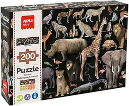 APLI Kids - Puzzle 200 sztuk zwierząt sawanny