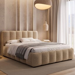 Łóżko tapicerowane z pojemnikiem 4578G 180x200 Boucle Beżowy