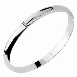 Elegancka owalna sztywna gładka bransoleta 7mm srebro 925