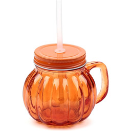 Puckator Szklany słoik z dyni ze słomką