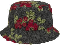 Kapelusz Wełniany Flower Bucket by Gebeana, antracytowy, One