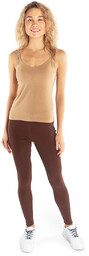 Damskie leginsy prążek classic brązowe Golden Queen r.2XL/3XL