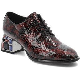 Artiker Bordowe Półbuty Stylowe Obuwie Damskie Na Eleganckim