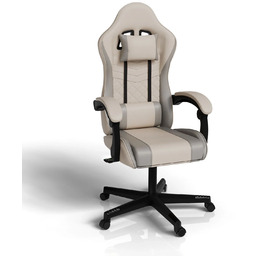 FOTEL GAMINGOWY BIUROWY KUBEŁKOWY GRACZA OBROTOWY HYPERSEAT BEŻOWY