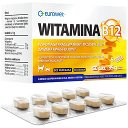 EUROWET Witamina B12 50tabl. dla psów i kotów