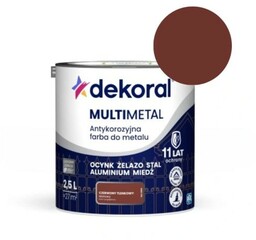 DEKORAL Farba antykorozyjna MULTIMETAL czerwony tlenkowy 2,5L