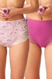 Figi damskie bawełniane (2 pack) z wysokim stanem