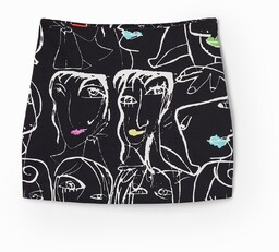 Spódnica mini slim z twarzami