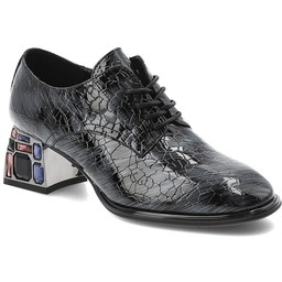 Artiker Szare Półbuty Stylowe Obuwie Damskie Na Obcasie