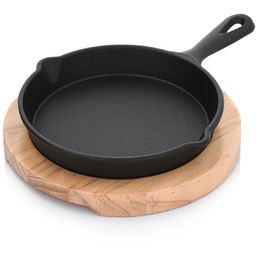 Żeliwna Patelnia Na Drewnianej Podstawce 14 Cm MUSN