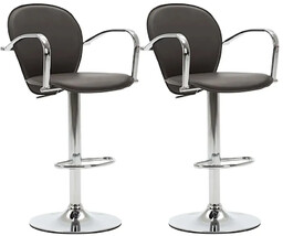 Elior Brązowe hokery z podłokietnikami N5-R18