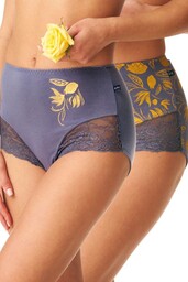 Figi damskie z wysokim stanem (2 pack) wykończone
