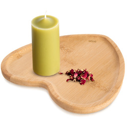 Talerz na przekąski dekoracyjny bambusowy serce 15x15 cm